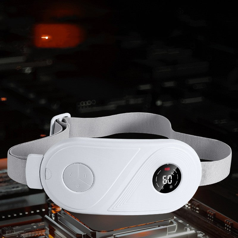 White USB heated waist belt with display