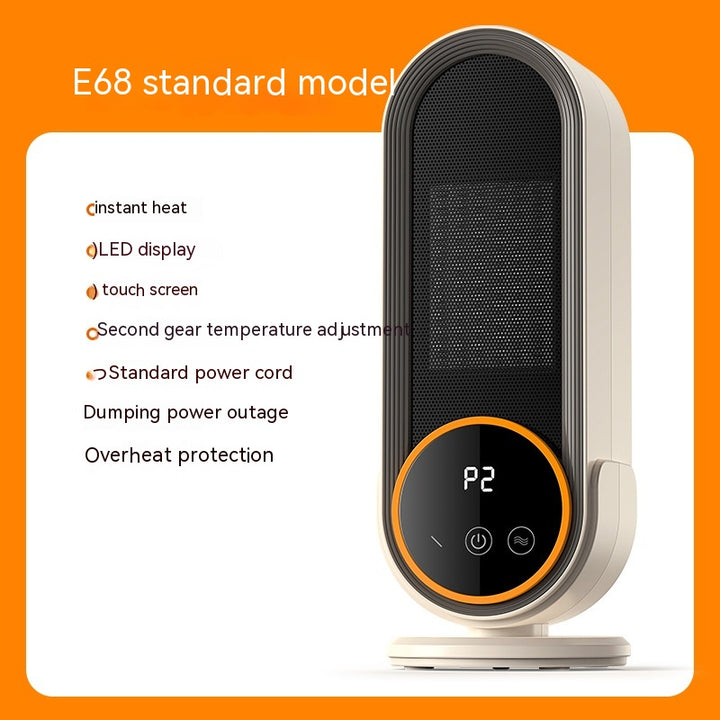 White ceramic tower heater with LED touch display