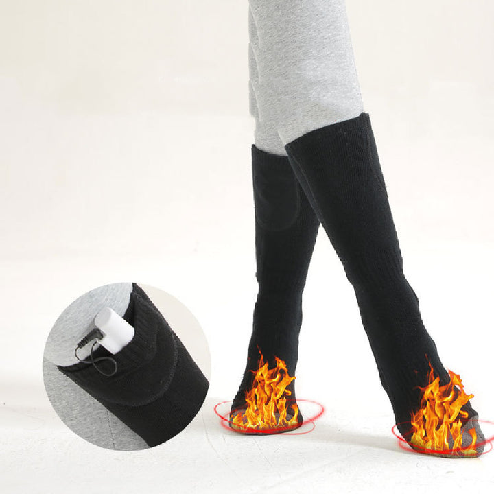 Black USB heated cotton socks
