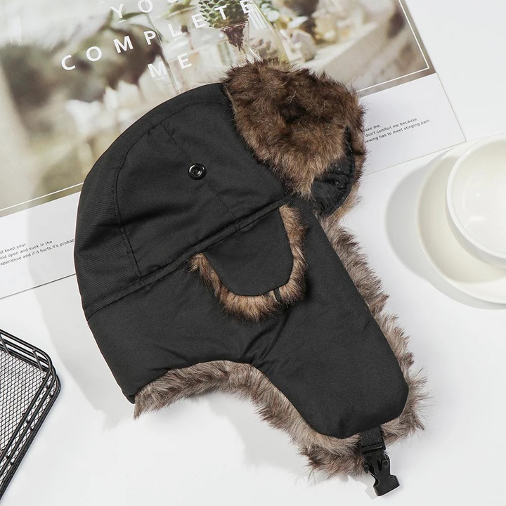 Faux Fur Aviator Trapper Hat with Warm Earflaps