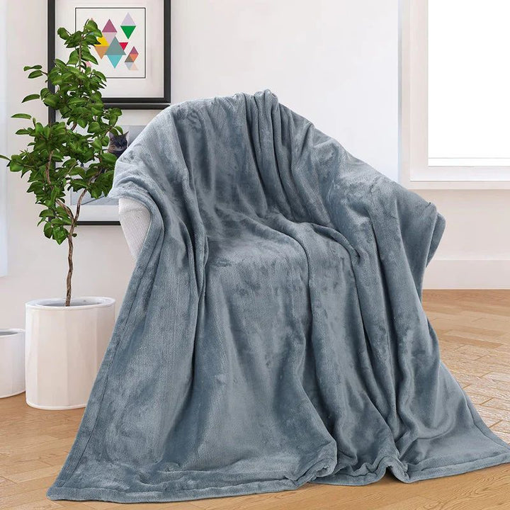 Electrically heated flannel blanket with USB charging