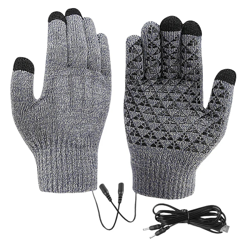 Plushridge™ USB Heated Knit Gloves with Touchscreen Fingers