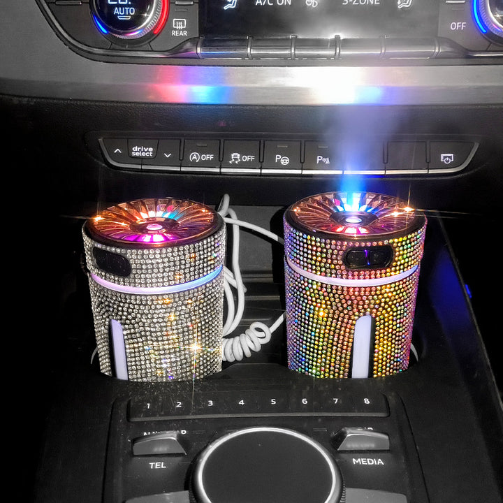 Rhinestone car diffuser in cup holder