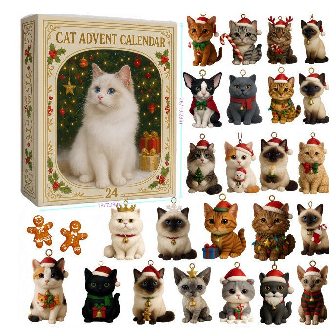 Advent calendar box with acrylic Christmas ornaments