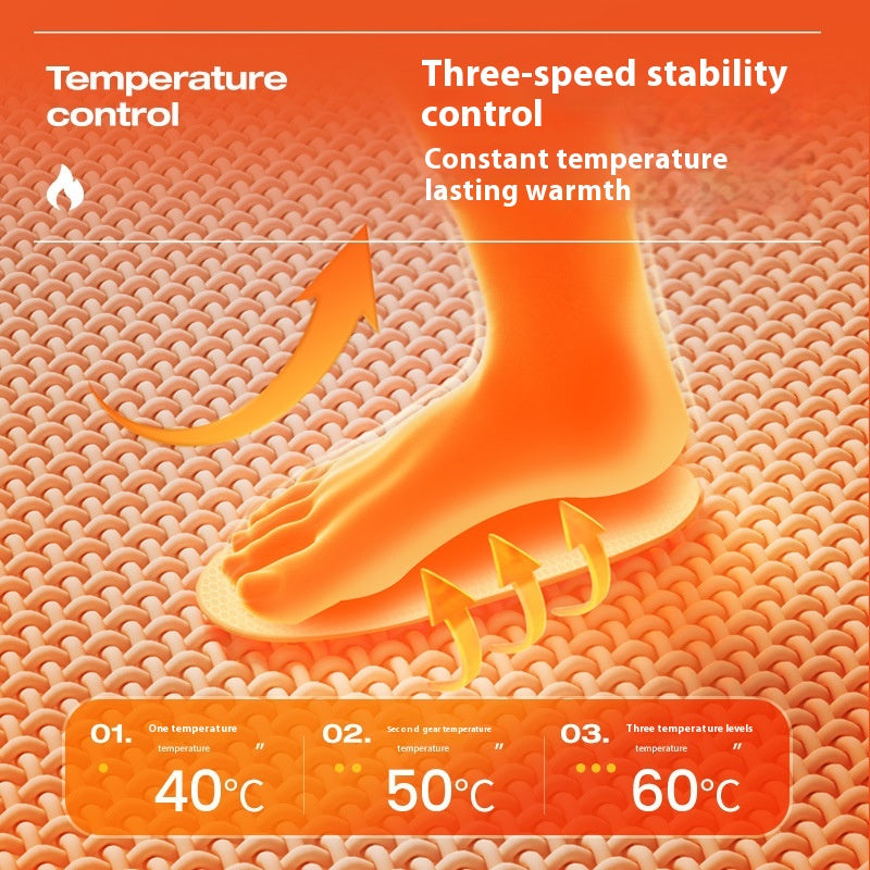 Plush heated socks with a pink deer badge