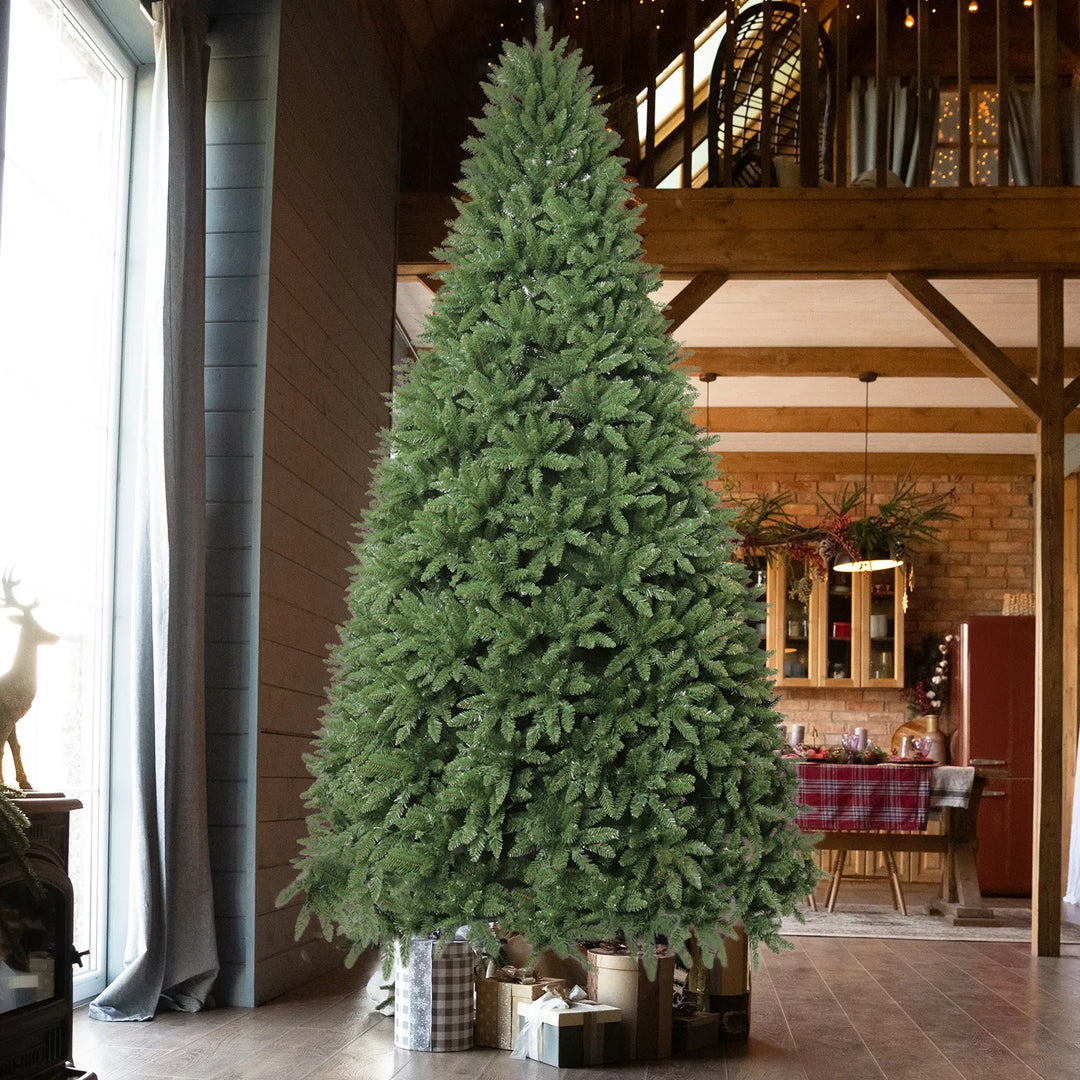 Tall pre-lit 10 ft Christmas tree
