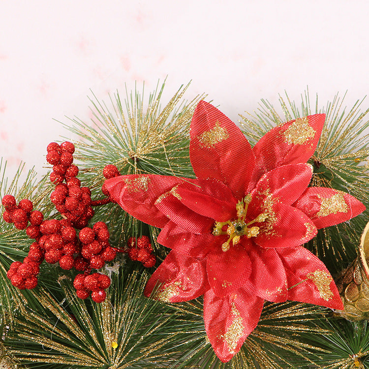Natural Pine Christmas Wreath With Pine Cones and Frosted Clover