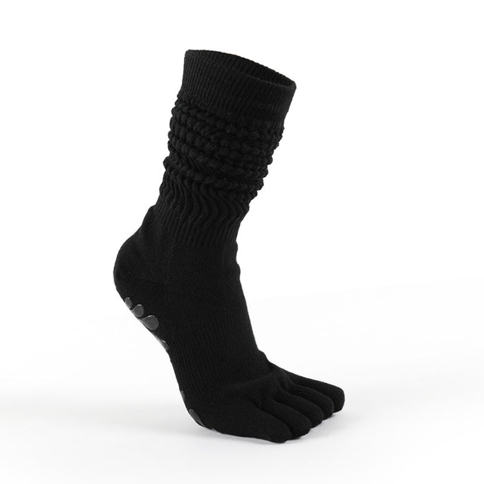 Plushridge Non-Slip Pilates Toe Socks with Slouchy Scrunch Leg