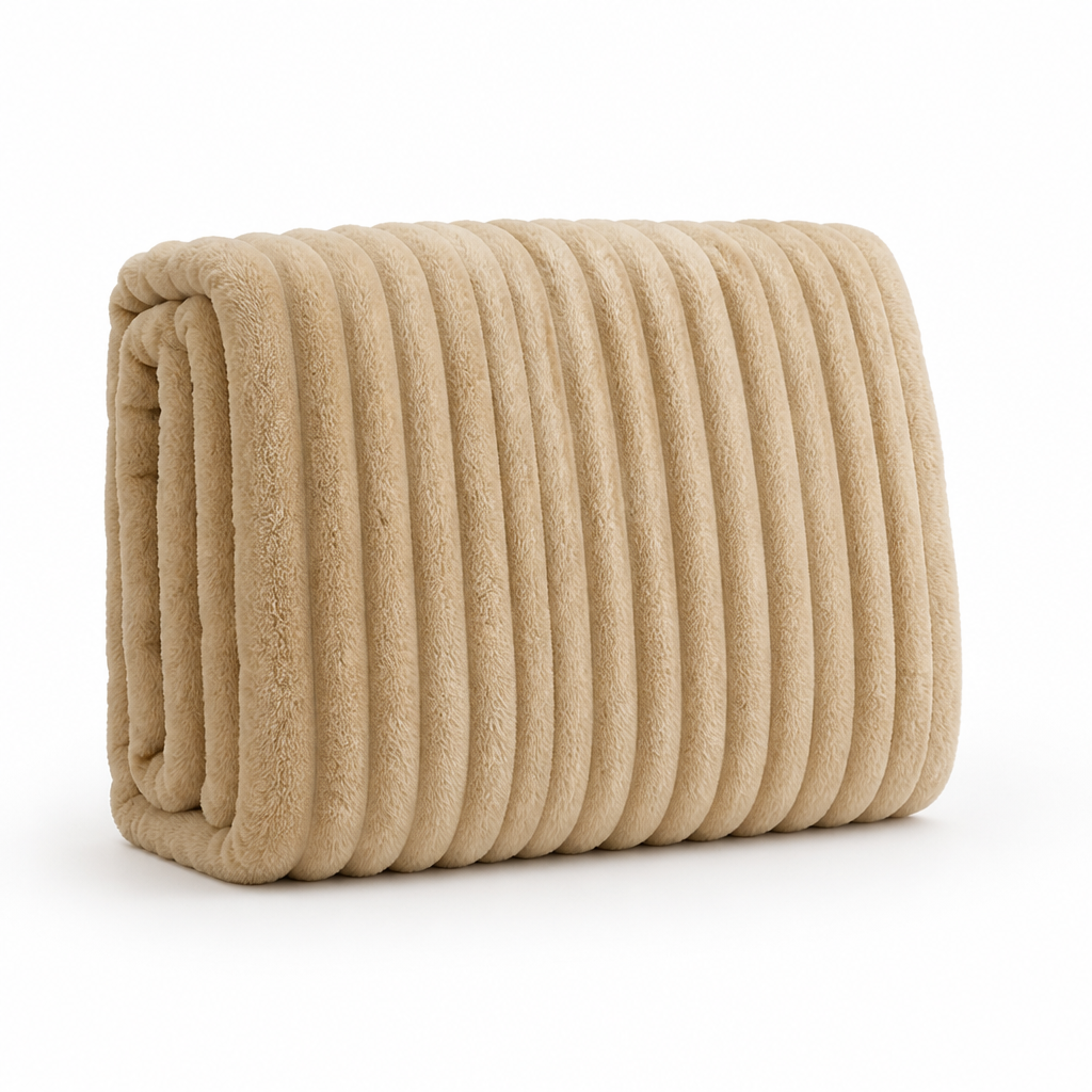 Weiche gerippte Fleece-Wohndecke (maschinenwaschbar)