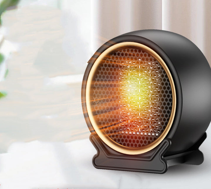 Compact black ceramic desk fan heater