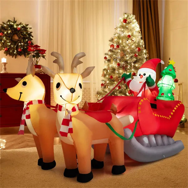 Inflatable Santa sleigh with reindeer