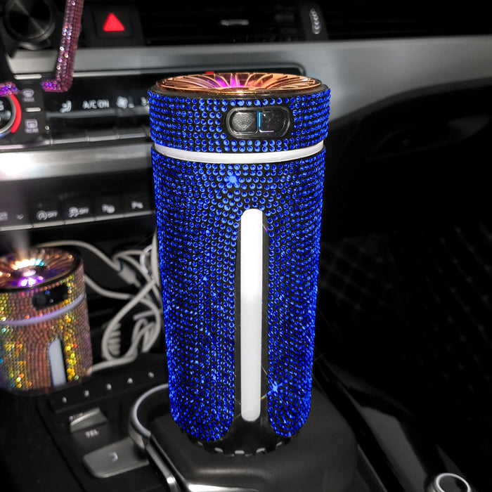 Plushridge Rhinestone Car Diffuser with Color Mood Light
