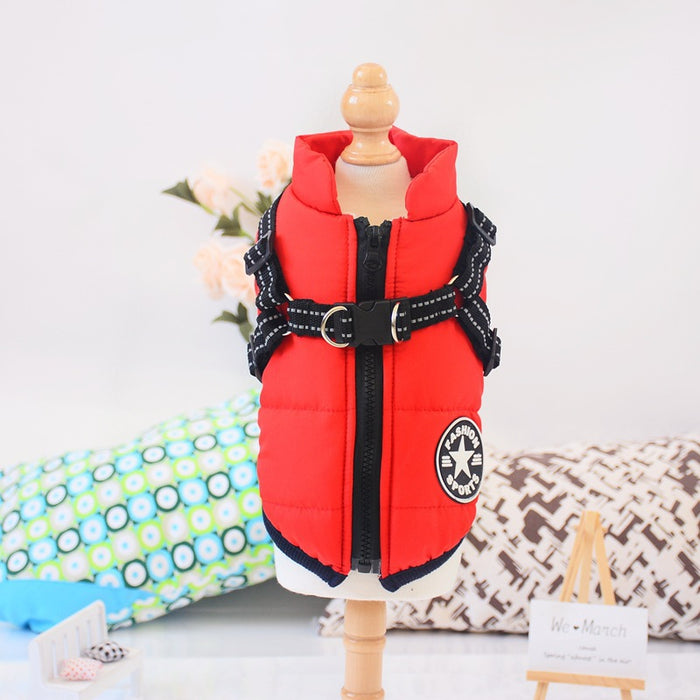 Plushridge Waterproof Padded Dog Coat with Built-In Harness