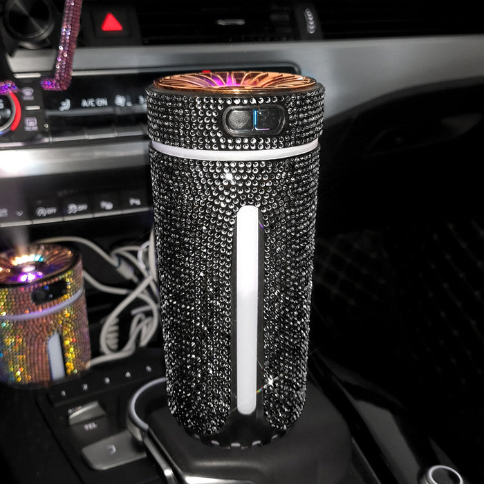 Plushridge Rhinestone Car Diffuser with Color Mood Light