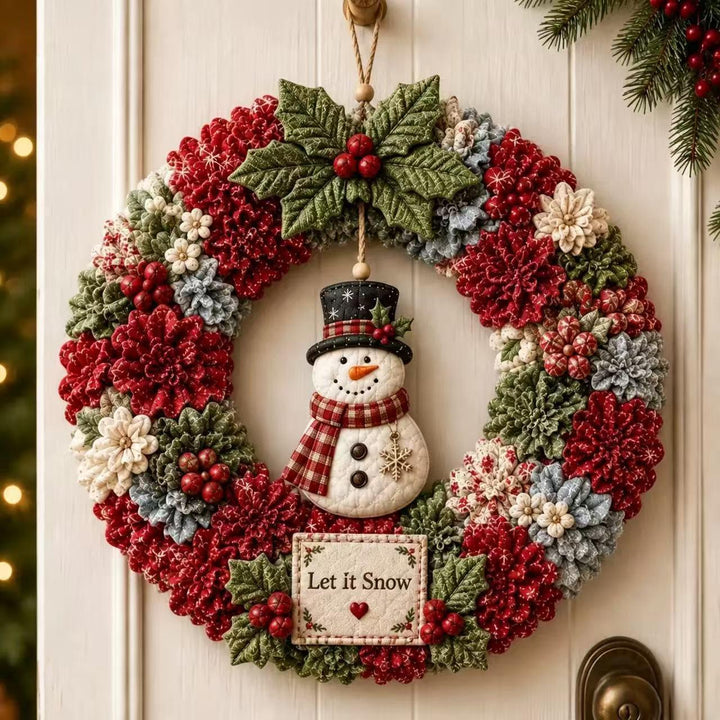 DIY fabric Christmas wreath with Santa figure