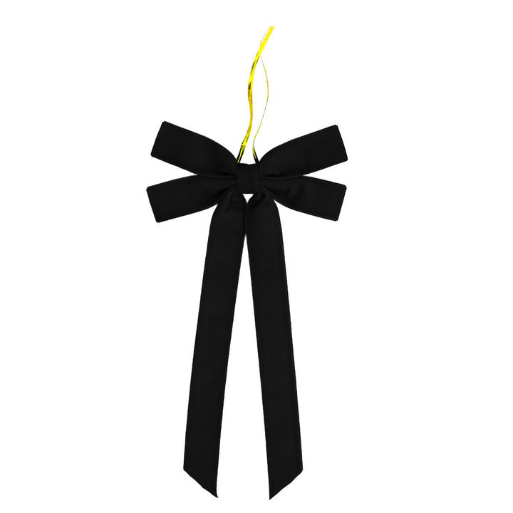 Red velvet Christmas bow with gold cord