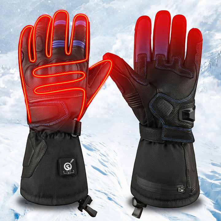 Plushridge™ Windproof Rechargeable Heated Gloves with Non-Slip Grip