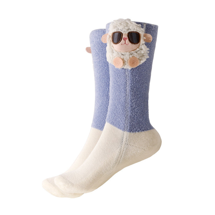 Plushridge Heated Cartoon Socks with Rechargeable USB-C Batteries