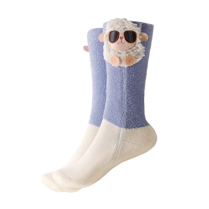 Heated socks with 3D cartoon cat