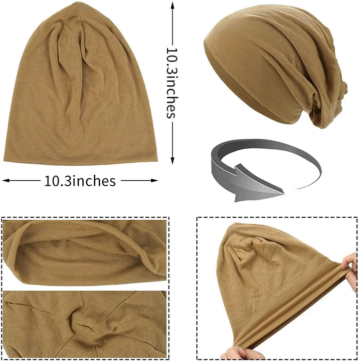 Slouchy Beanie Hat with Breathable Stretch Knit