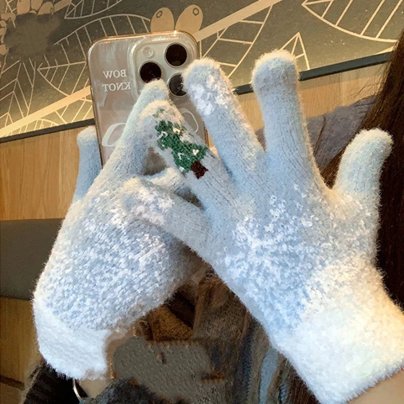 Festive Fleece Lined Convertible Fingerless Gloves