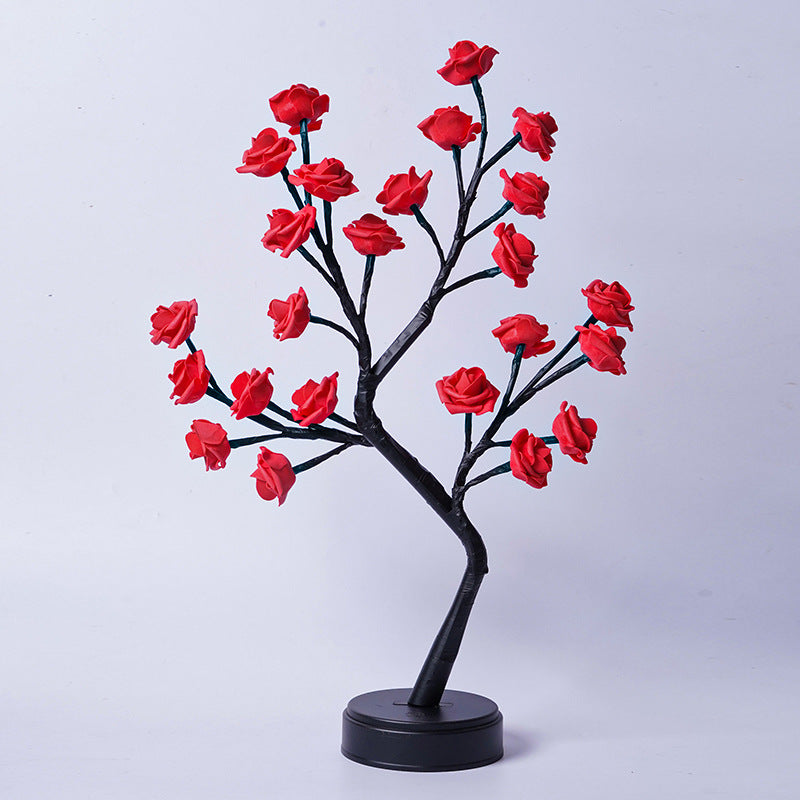 Rose Tree Lamp, LED Flower Night Light with USB Power