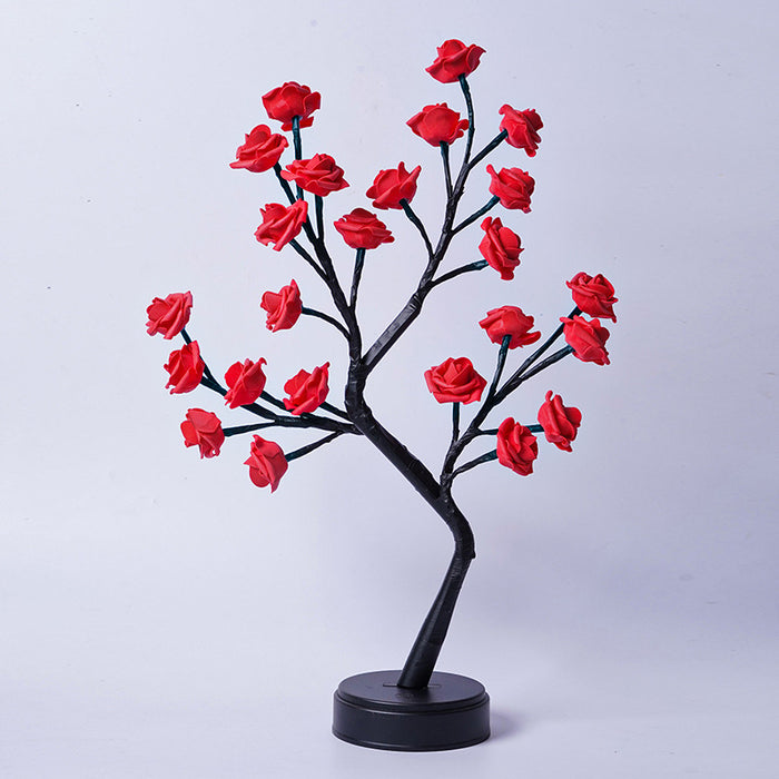 Plushridge Rose Tree Lamp with Bendable Branches, USB LED Flower Light