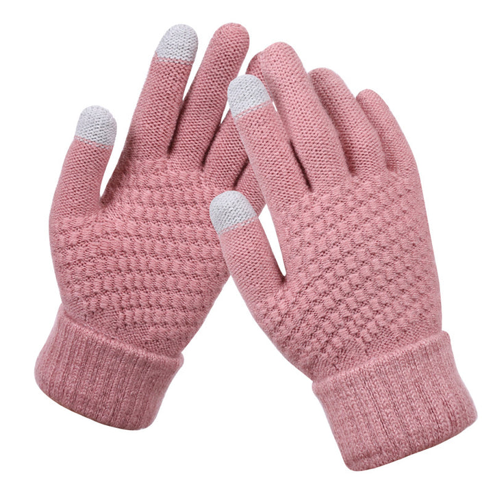 Textured knit touchscreen gloves