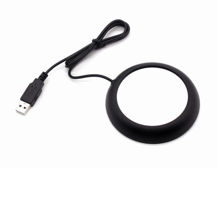 Plushridge Slim USB Coaster Warmer with Wood Look Rim