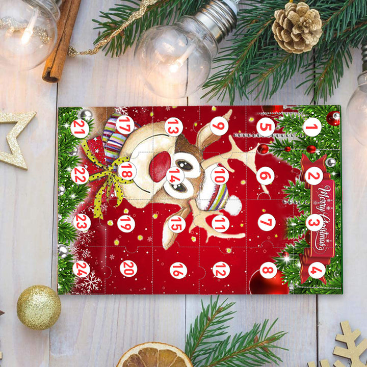 24 Days Christmas Advent Calendar with Resin Keychain Surprises