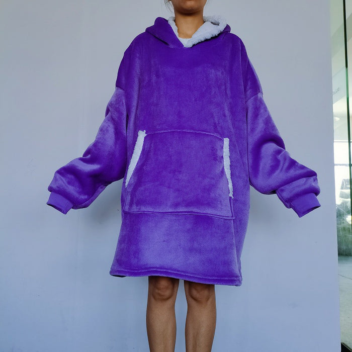 Plushridge Oversized Sherpa Blanket Hoodie with Big Pocket