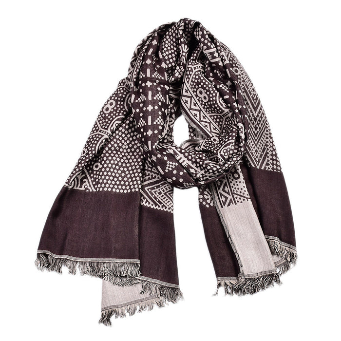 Plushridge Jacquard Woven Scarf with Ethnic Pattern