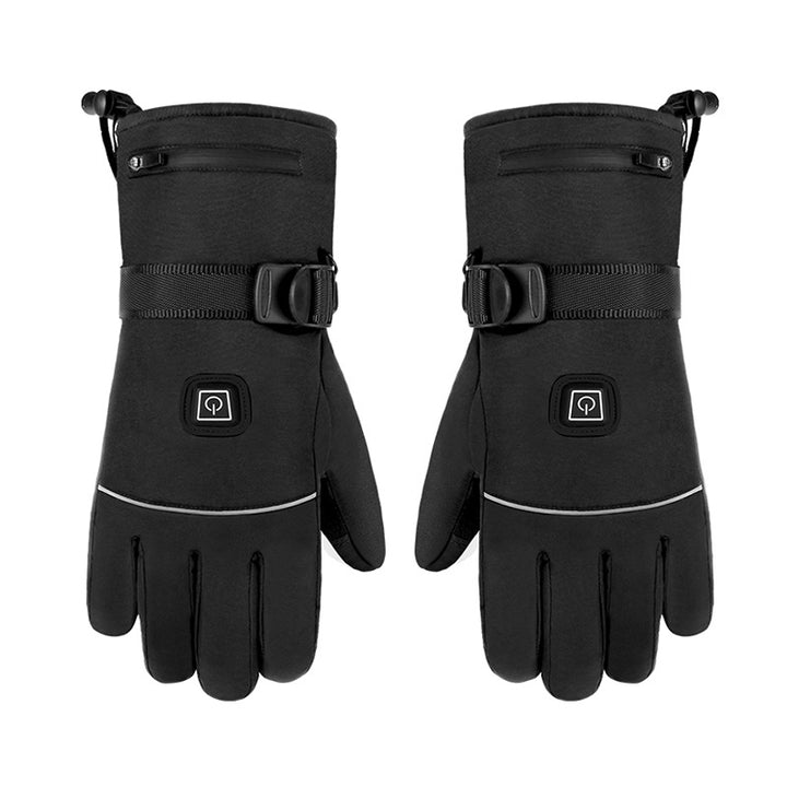 Electric heated gloves with cuff battery pocket