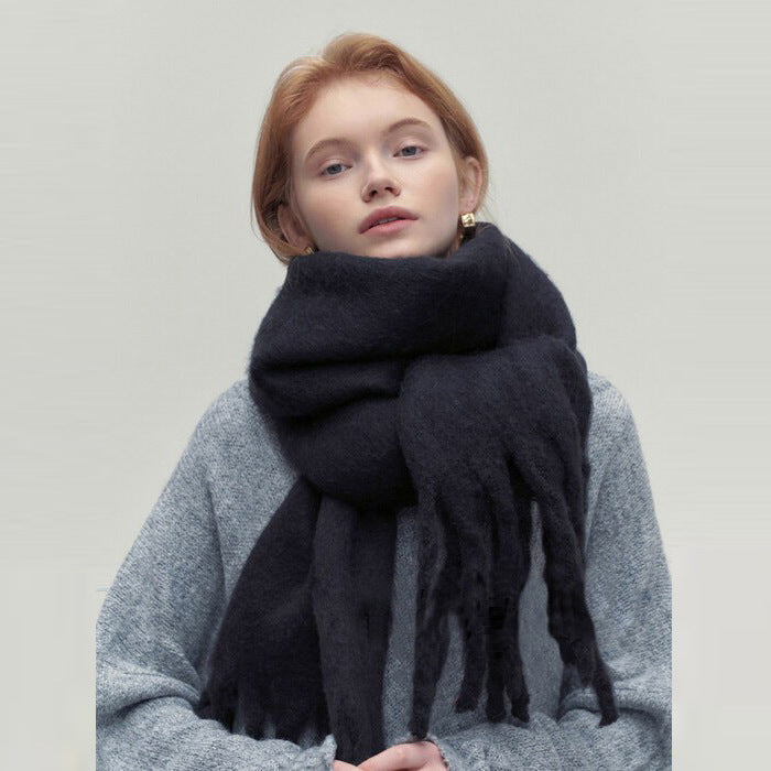 Plushridge Long Cashmere-Feel Scarf with Tassel Ends