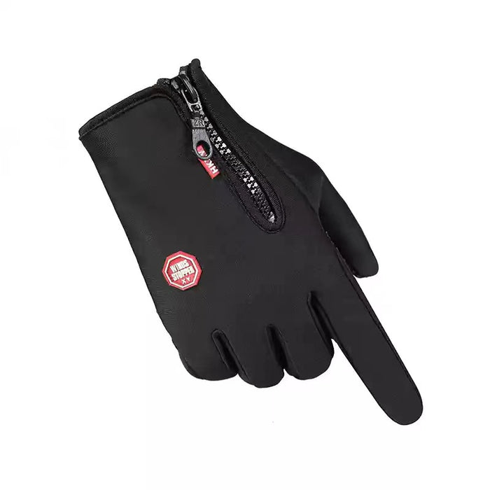 Plushridge Windproof Sports Gloves with Zip Cuff
