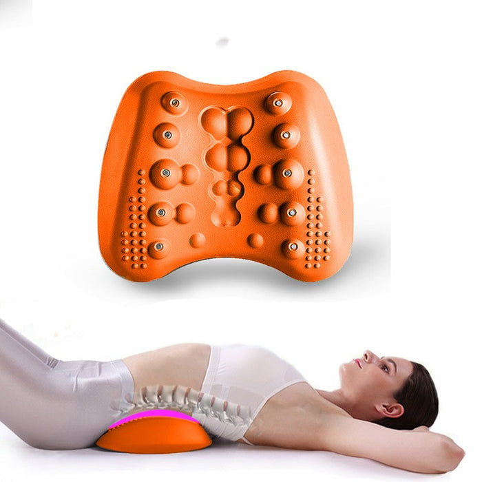 Plushridge Curved Lower Back Stretch Pillow with Massage Nodes