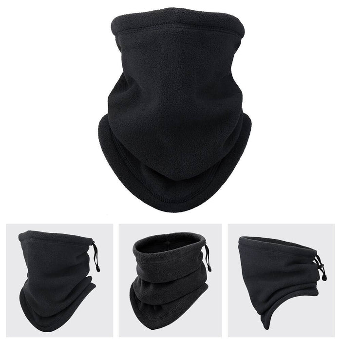 Plushridge Fleece neck gaiter and half face mask with drawstring, unisex