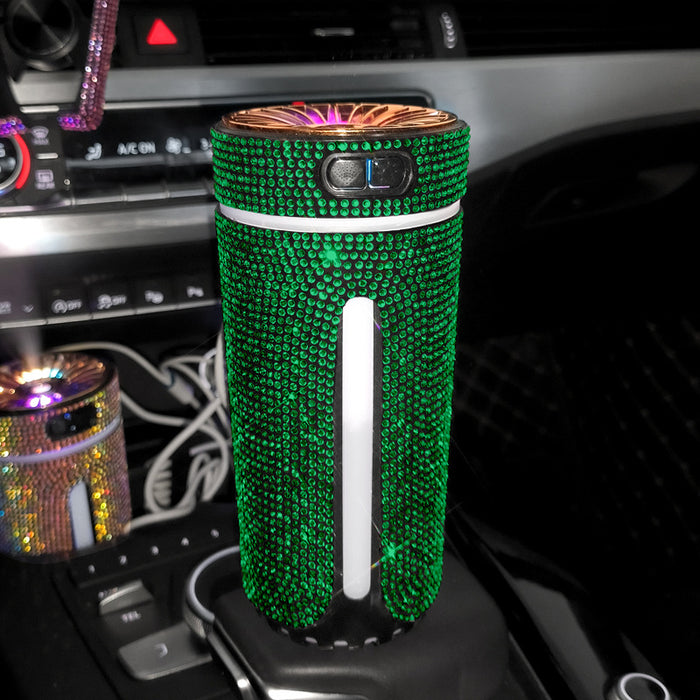 Plushridge Rhinestone Car Diffuser with Color Mood Light