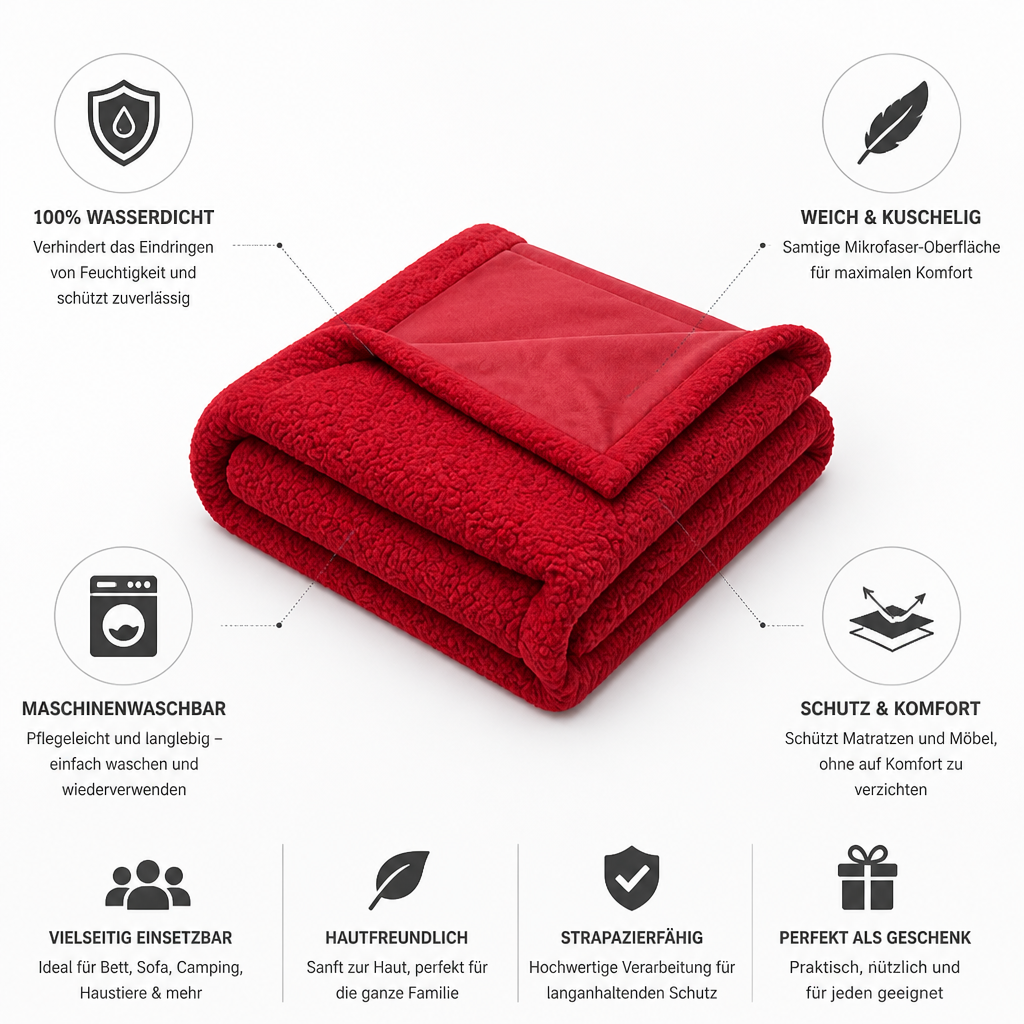Waterproof Plush Microfiber Blanket for Bed and Couch