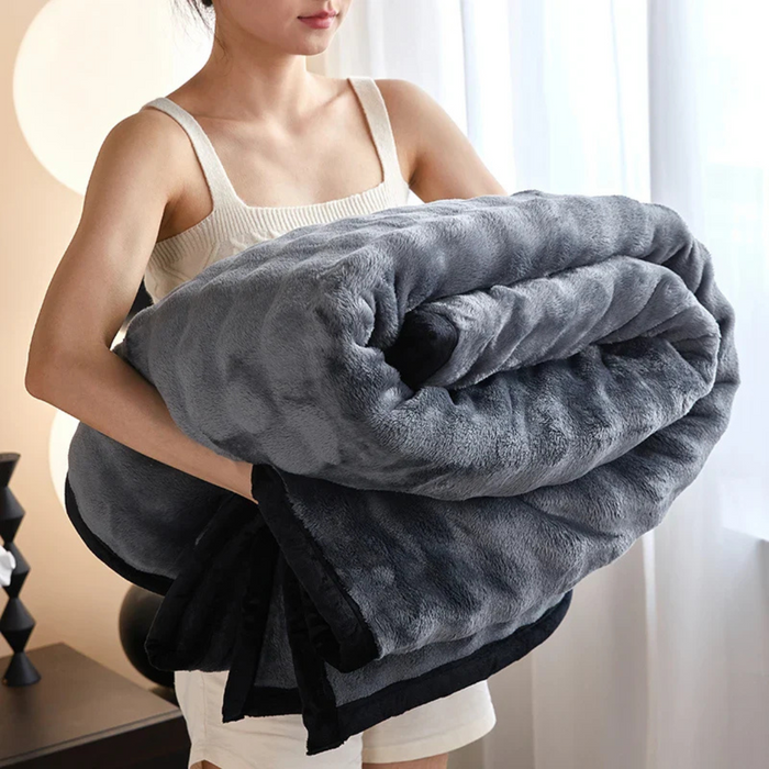 Plushridge™ Reversible Plush Fleece Blanket for Couch and Bed