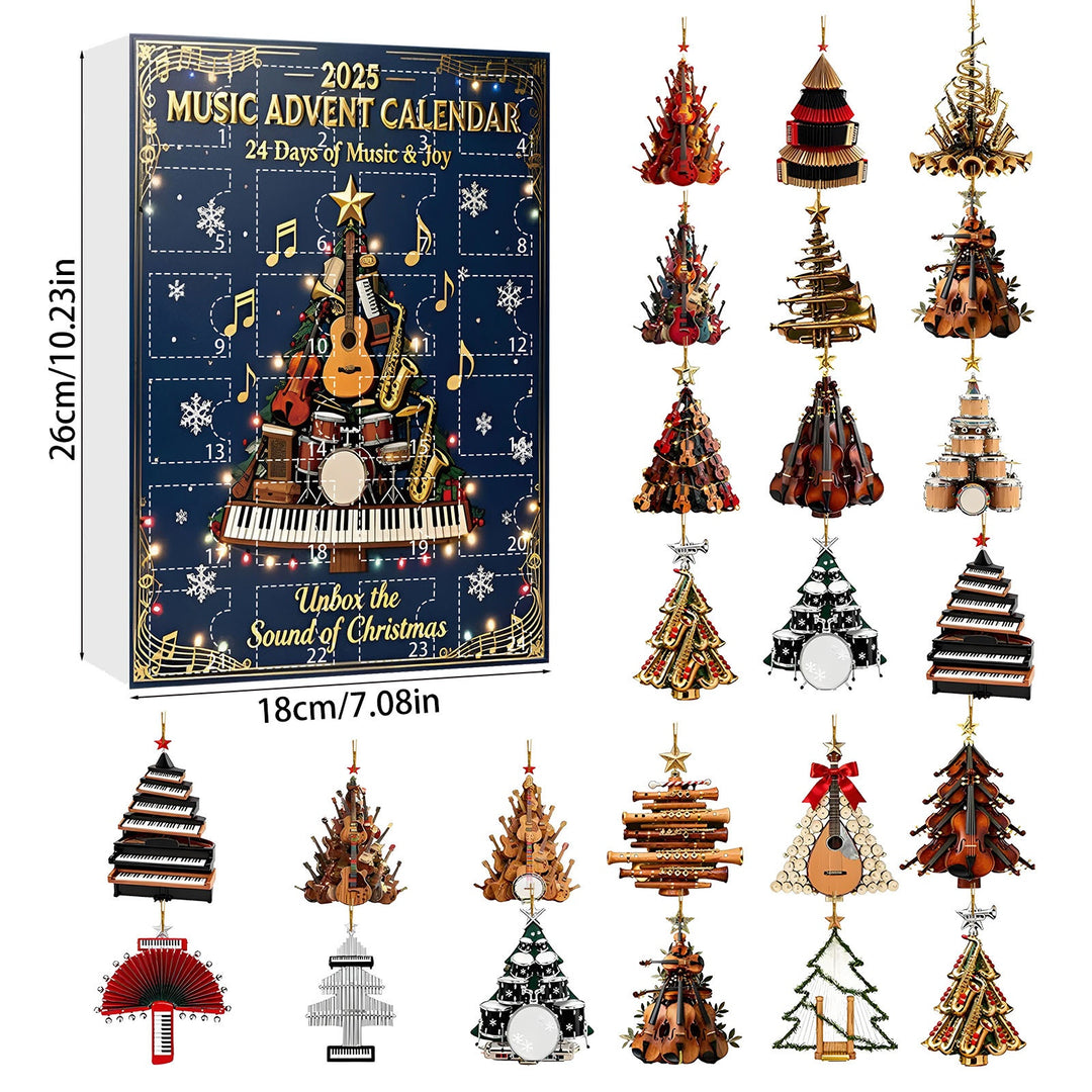 Advent calendar box with acrylic Christmas ornaments