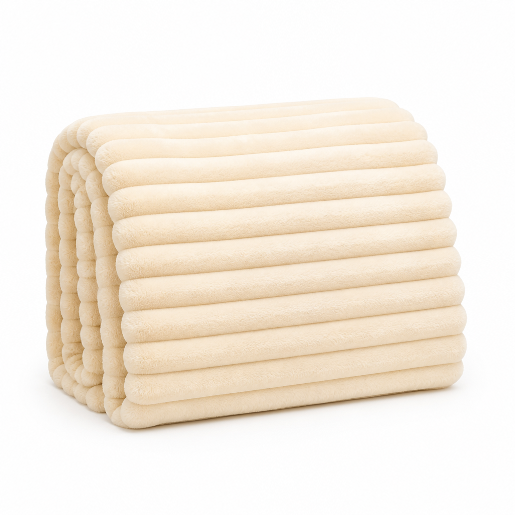 Weiche gerippte Fleece-Wohndecke (maschinenwaschbar)