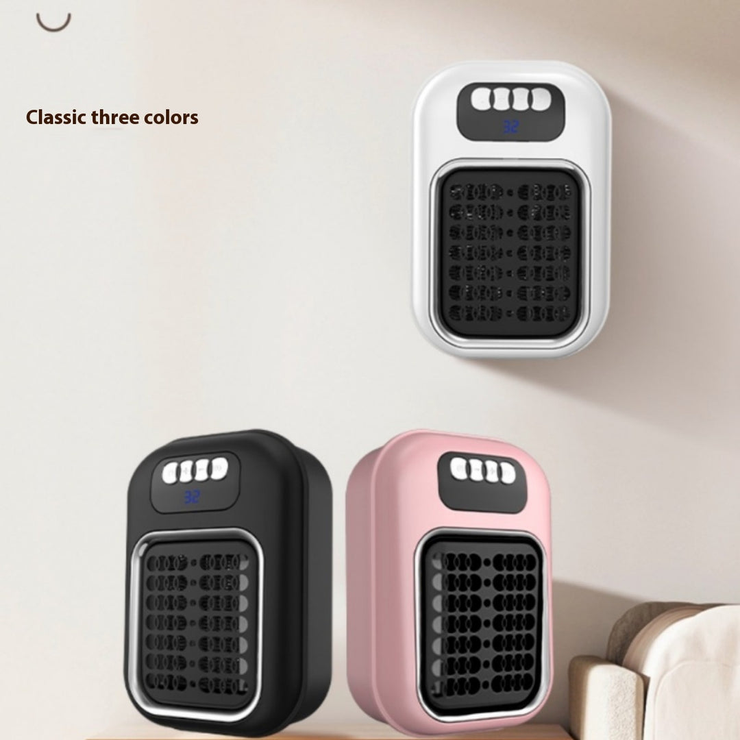White plug-in wall heater with remote control