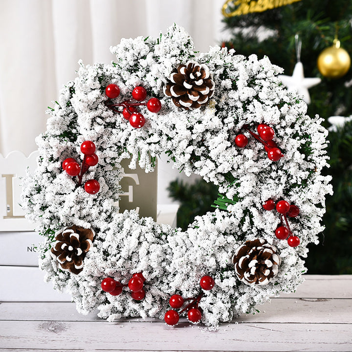 Artificial Pinecone Christmas Wreath With Red Berries