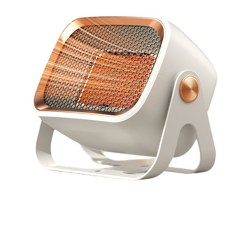 Compact white desktop space heater with tilting head
