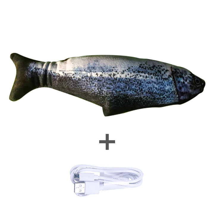 Realistic flopping fish toy for cats