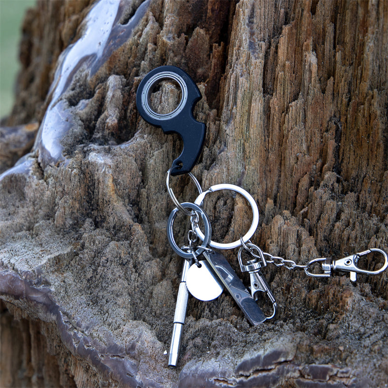 Fidget spinner keychain with bottle opener