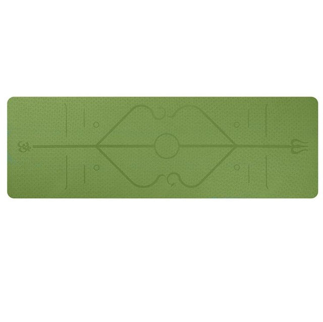 TPE yoga mat with alignment lines