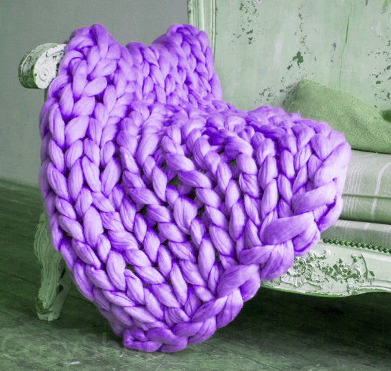Plushridge™ Chunky Knit Blanket in Soft Microfiber, Twelve Colors