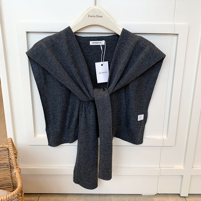 Plushridge Tie-Front Knit Shoulder Wrap in Solid or Openwork